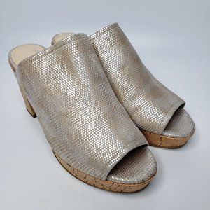 Donald J Pliner Snake Skin Leather Slip On Heels 6M
